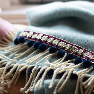  Beili Glas Welsh Blanket - Designed by Nicola Daley and handmade in Wales
