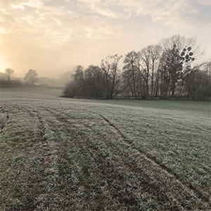 Winter landscape at Beili Glas, Monmouthshire, Wales